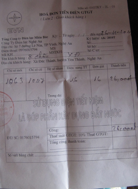 Kết luận Hội nghị xã viên ghi rõ mức giá điện áp dụng cho hộ thu nhập thấp 1.400 đồng, hộ thu nhập bình thường 1.600 đồng